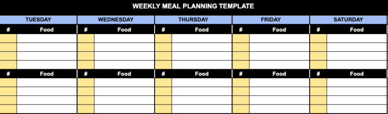Weekly Nutrition Tool – Free to Download