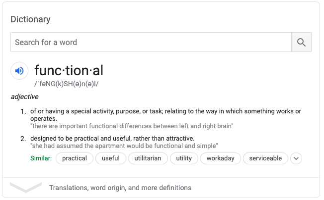 What Makes Training “Functional”?