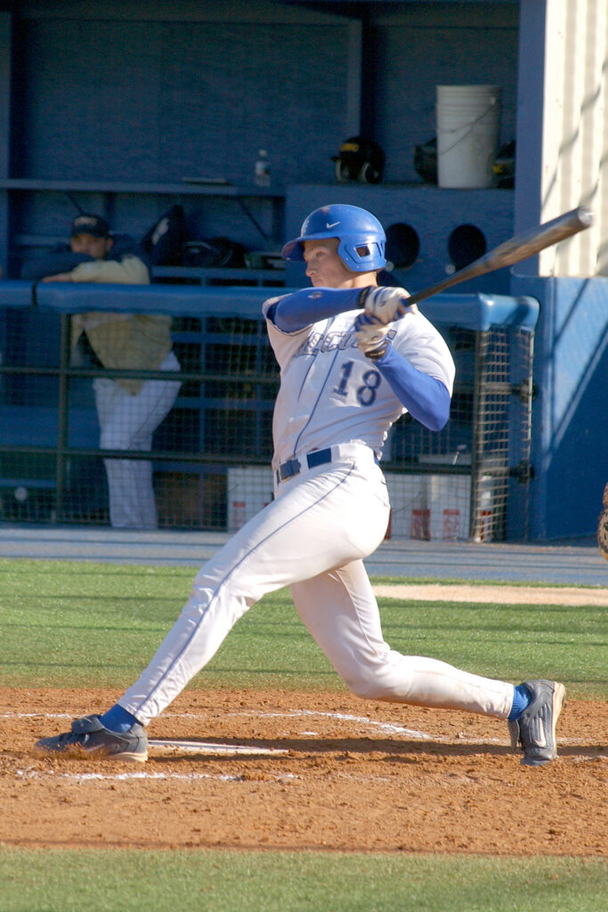 High school baseball game action